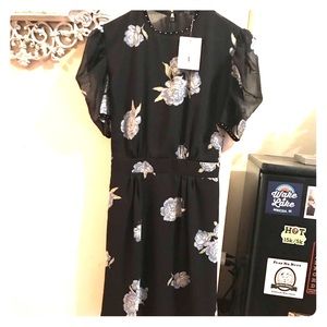 TopShop Puff Sleeve Floral Dress